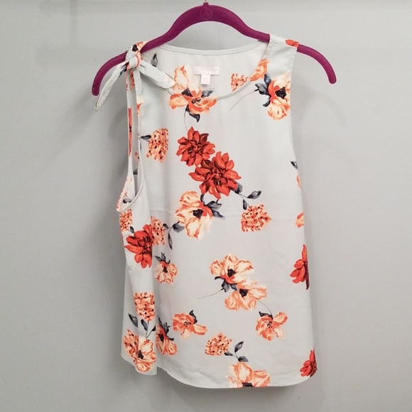 14th and Union Tops - 14th and Union Light Blue Floral Print Tank Top-L